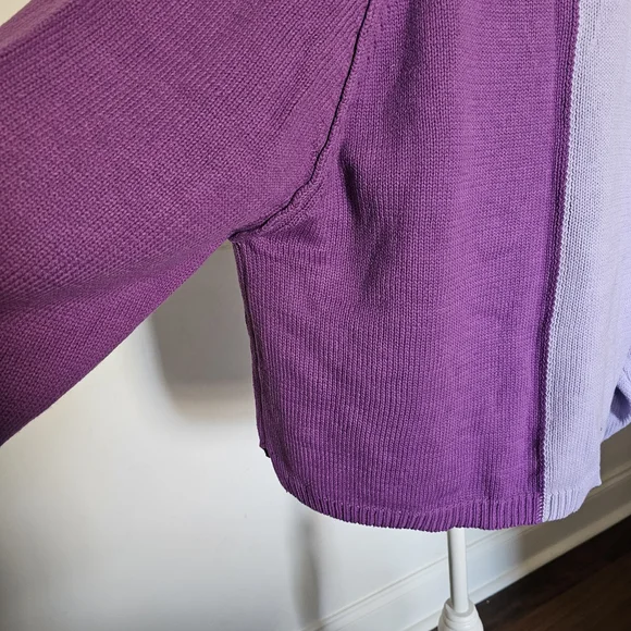 Kate & Mallory Two-Tone Purple Heart Sweater - Picture 8 of 15